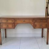 Directoire style desk with 5 drawers and side shelves