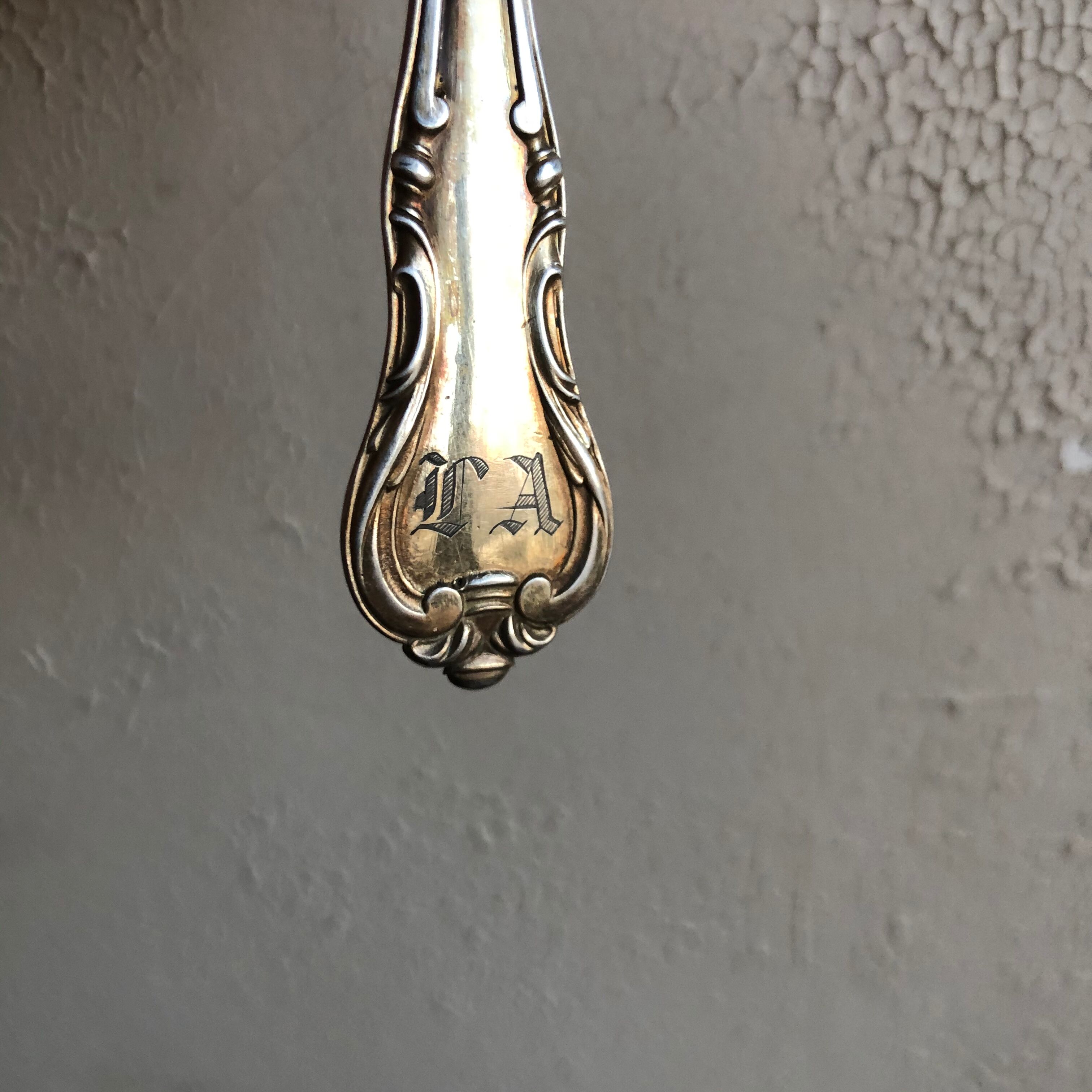 5 small spoons in glazed silver, late 19th century