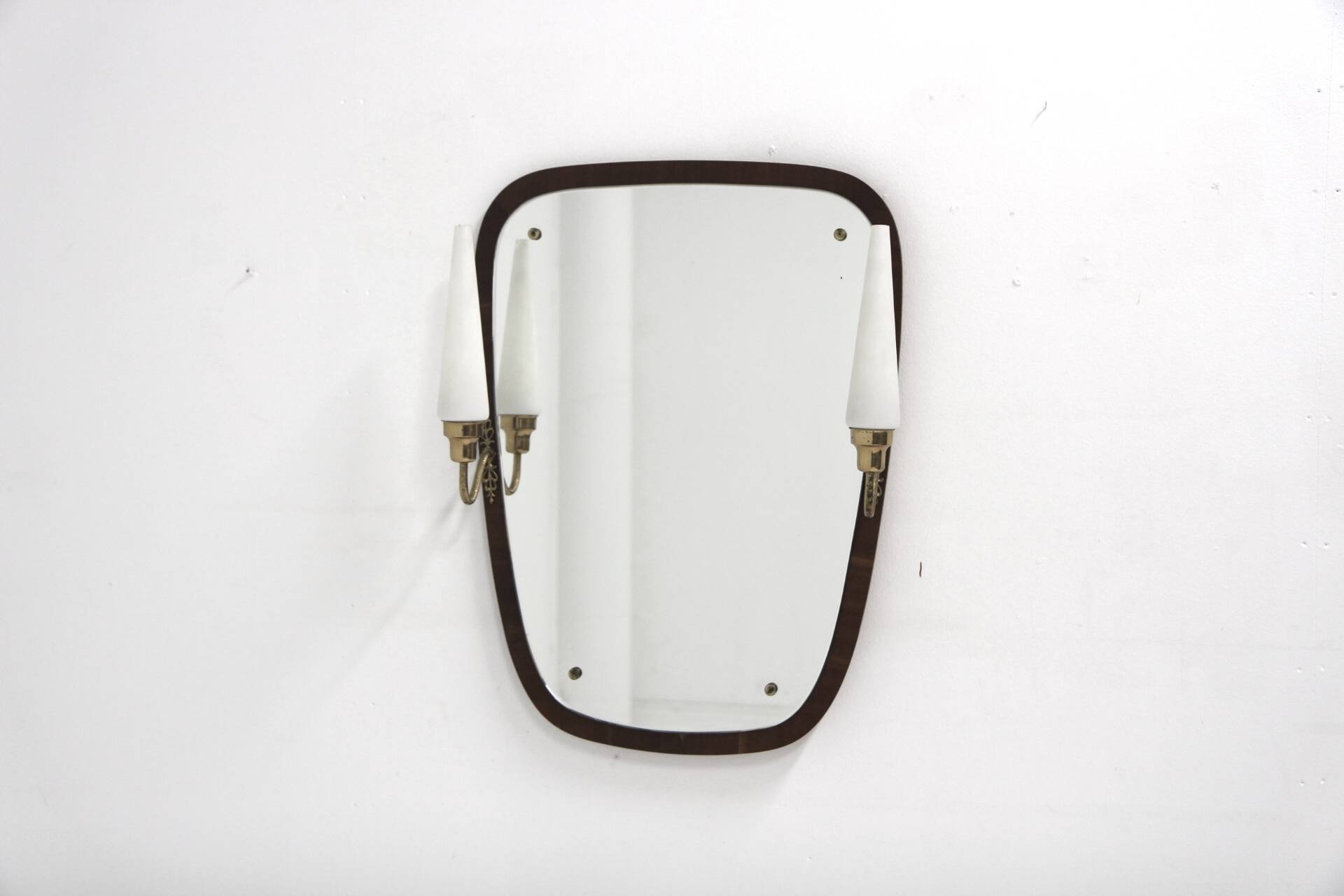 Miroir scandinave en acajou, 76x55cm, Suède, 1950