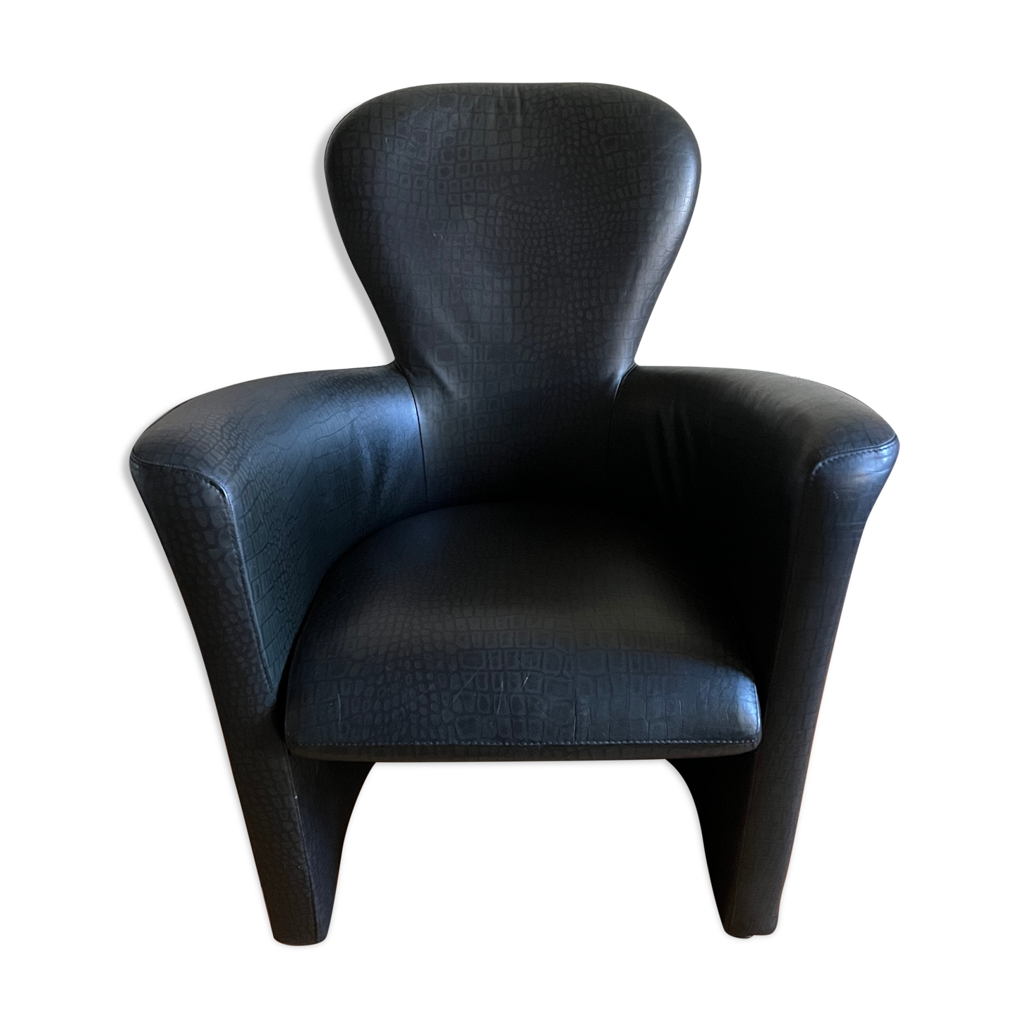 Dutch design easy chair Amphora by Leolux faux leather upholstery