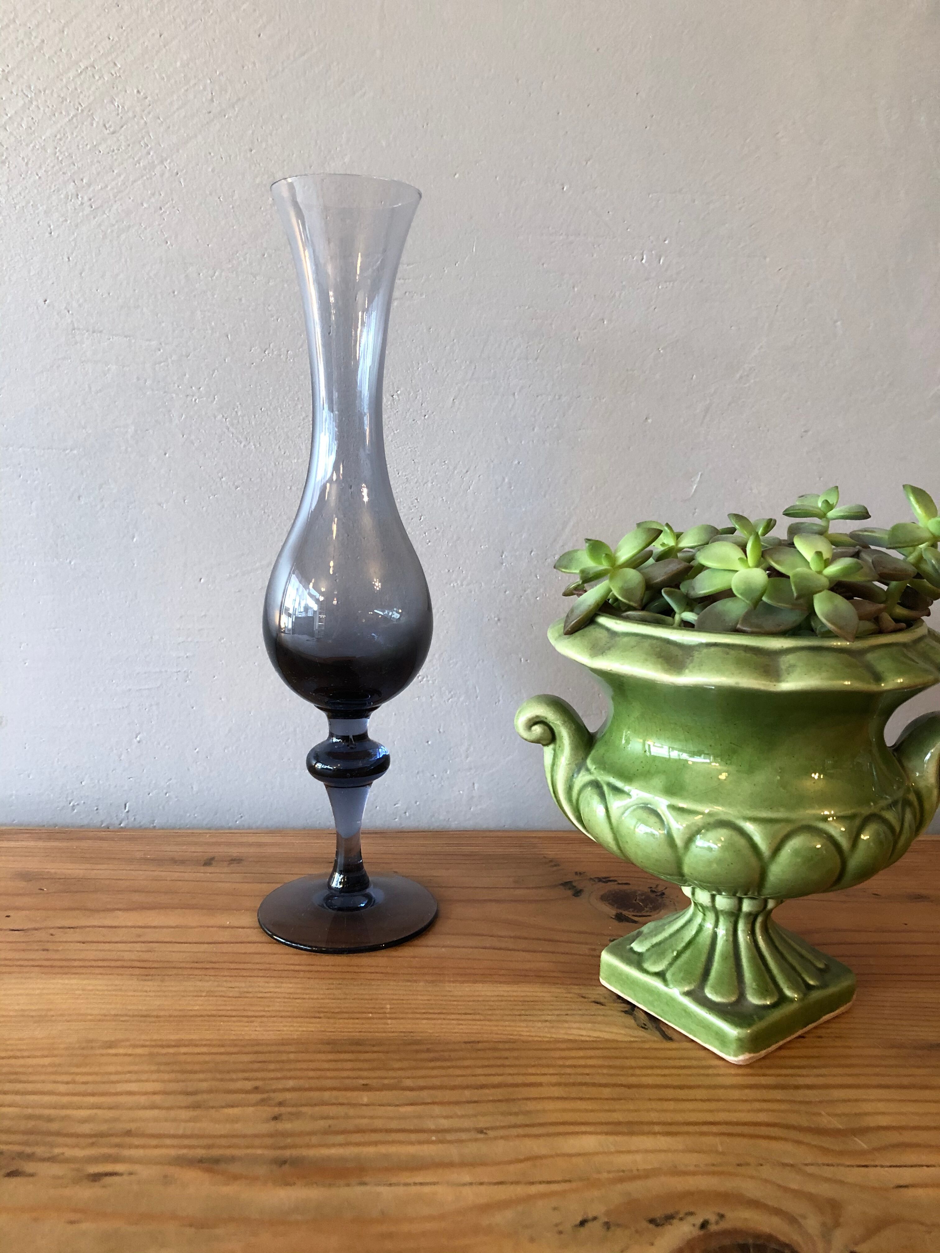Old smoked glass vase