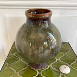 Vase ball glazed pottery signed
