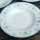Three soup plates in opaque iron earth porcelain Moustier cluny KG model Victoria