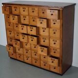 Dutch Beech Industrial Apothecary / Workshop Cabinet, circa 1950s