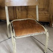 Old small school chair for children, vintage design, height a.