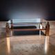 Belgochrom coffee table with 23K gold plating and faceted legs, 1970s.