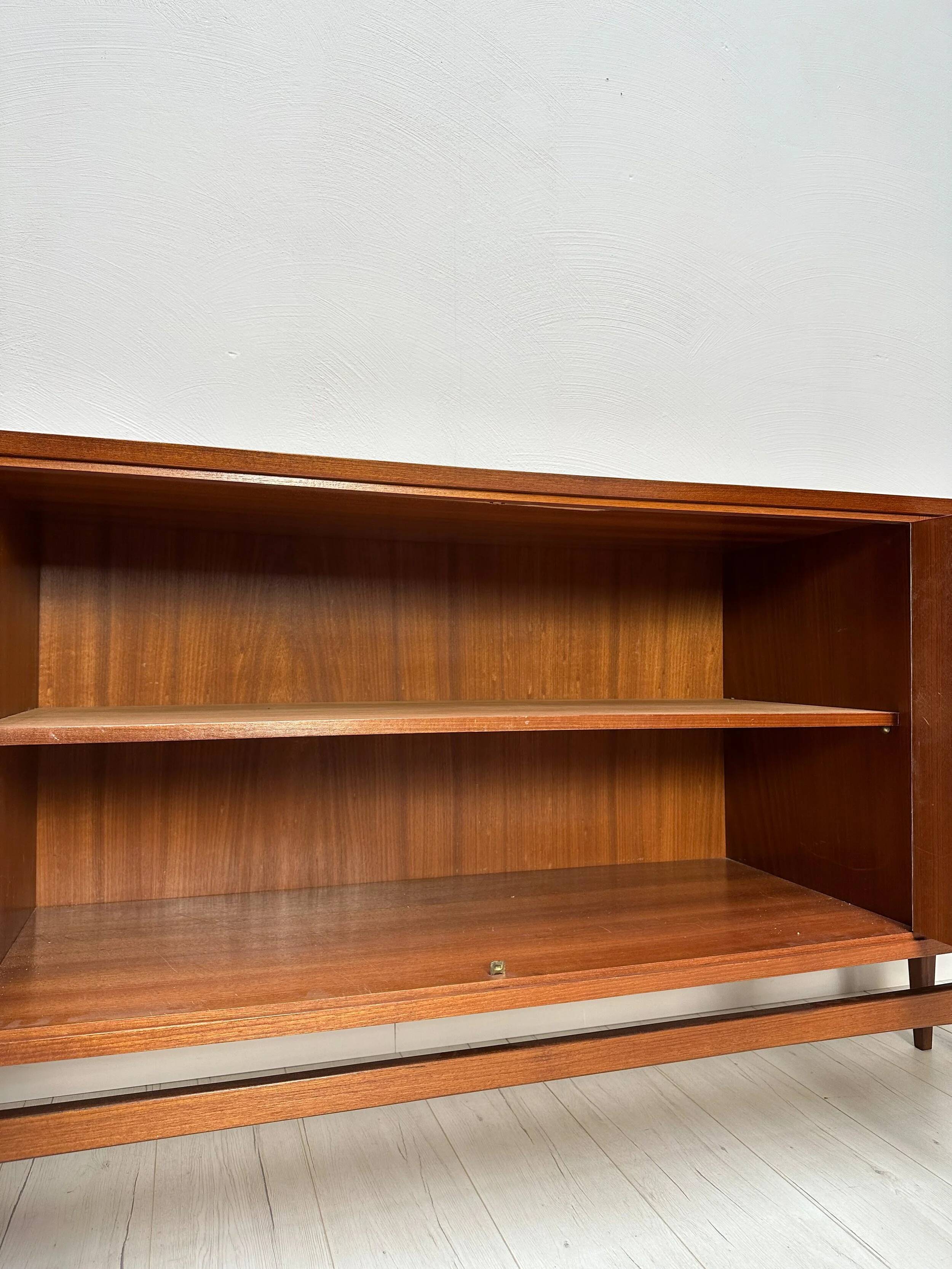 1960s Vintage Large Minimalistic Mid-Century Teak Sideboard