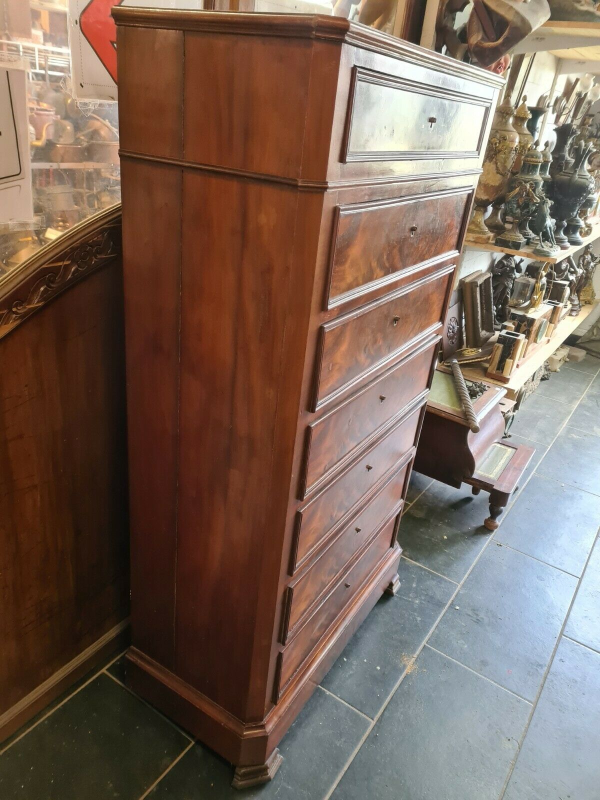 Mahogany semainier furniture louis philippe style 19th