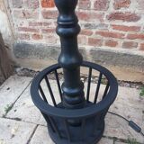 Floor lamp with fringed shade