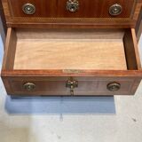 Louis XVI style chest of drawers with pink marble top