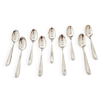 Christofle, Paris - Set of 9 small spoons (coffee) - Marot/Bérain model - in silver-plated metal