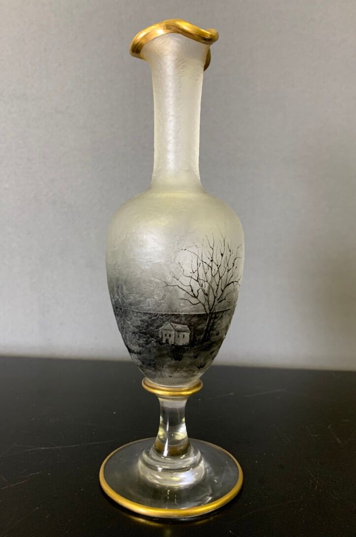 Soliflore Vase with Autumn Decoration In Grisaille circa 1900