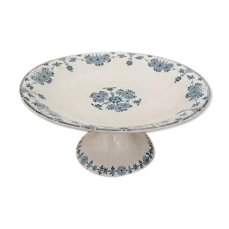 Compotier en faïence terre de fer Gien modèle Stocklom bleu art nouveau