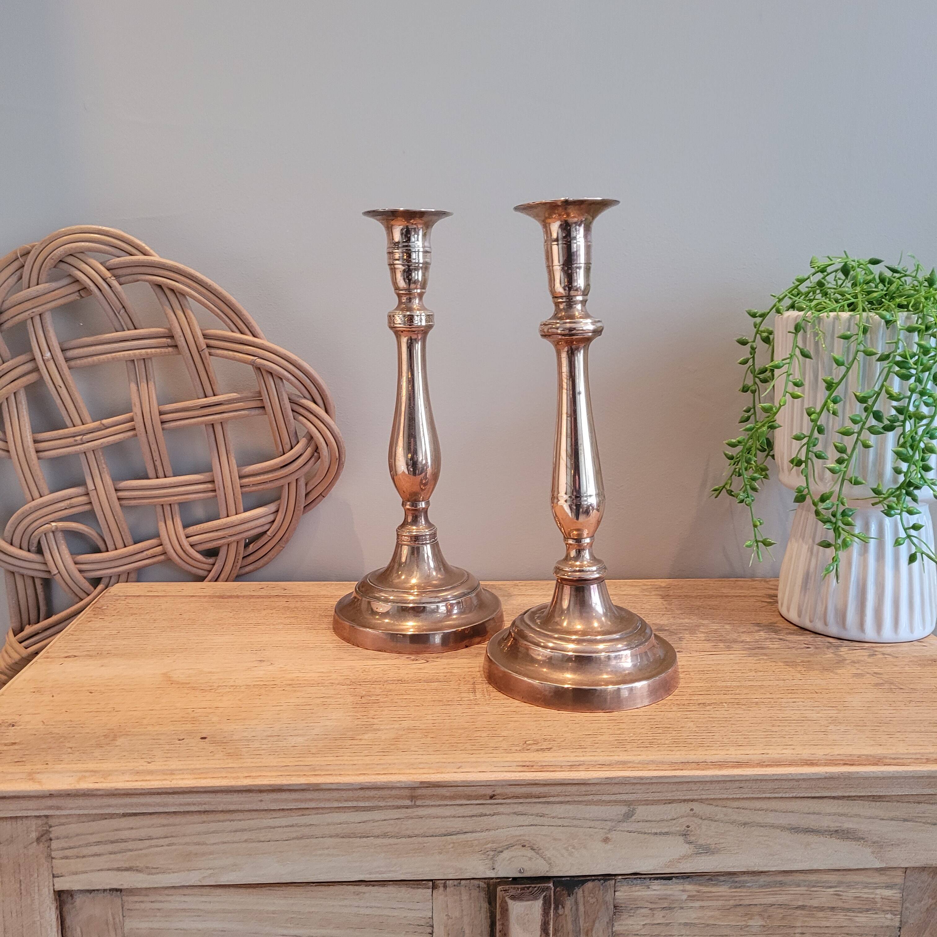 La Redoute x Selency pair of brass candlesticks18