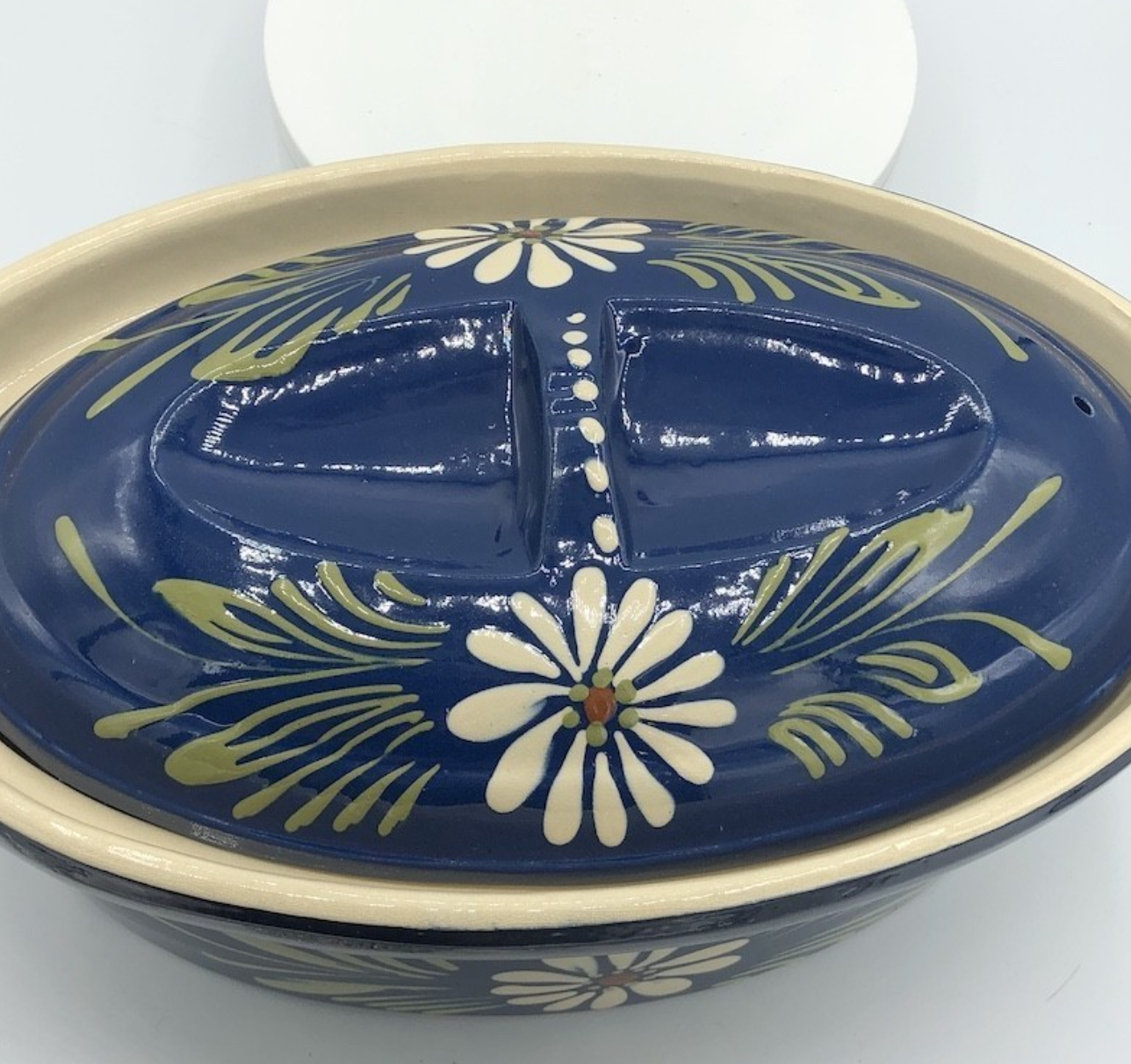 Terrine oval alsace Baeckeoffe blue