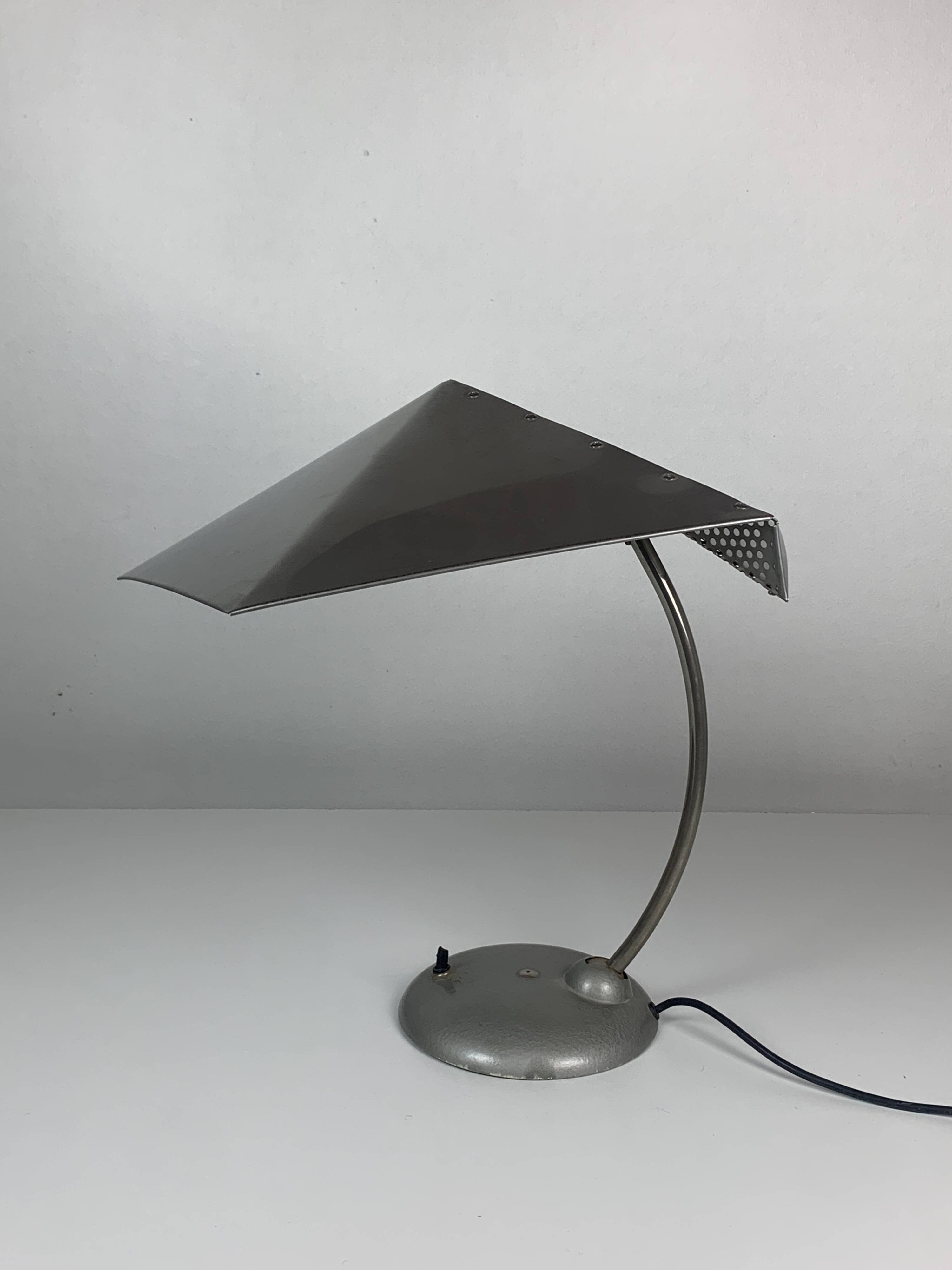 Modernist metal Bauhaus desk lamp, 1960s