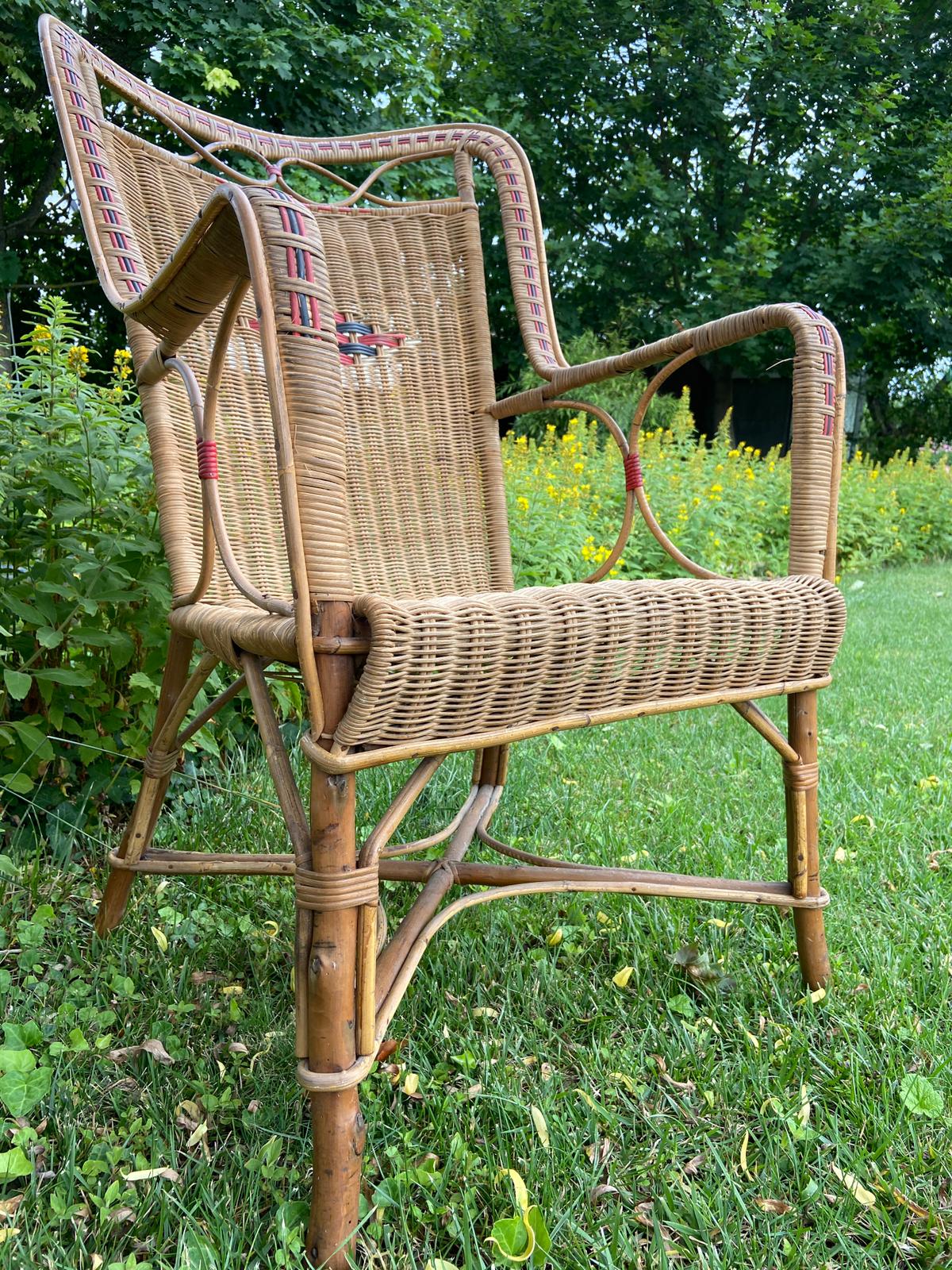 Vintage rattan armchair 1960