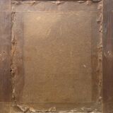 Old watercolor painting "House, winter landscape" + frame