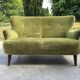 sofa 2 places organic velvet 60s