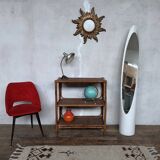 Vintage rattan bamboo wicker bookshelf