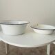 Old enameled sheet metal basin
