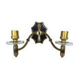 Applique double laiton verre années 50