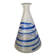 Vase/Carafe conique en verre
soufflé à décor de spirale bleue