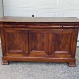 Walnut sideboard, Louis Philippe style, three doors, three shelves