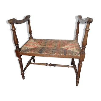 Banc paillé Louis Philippe