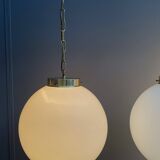 Sphere opal glass hanging lamp 1970s by Kamenicky Senov