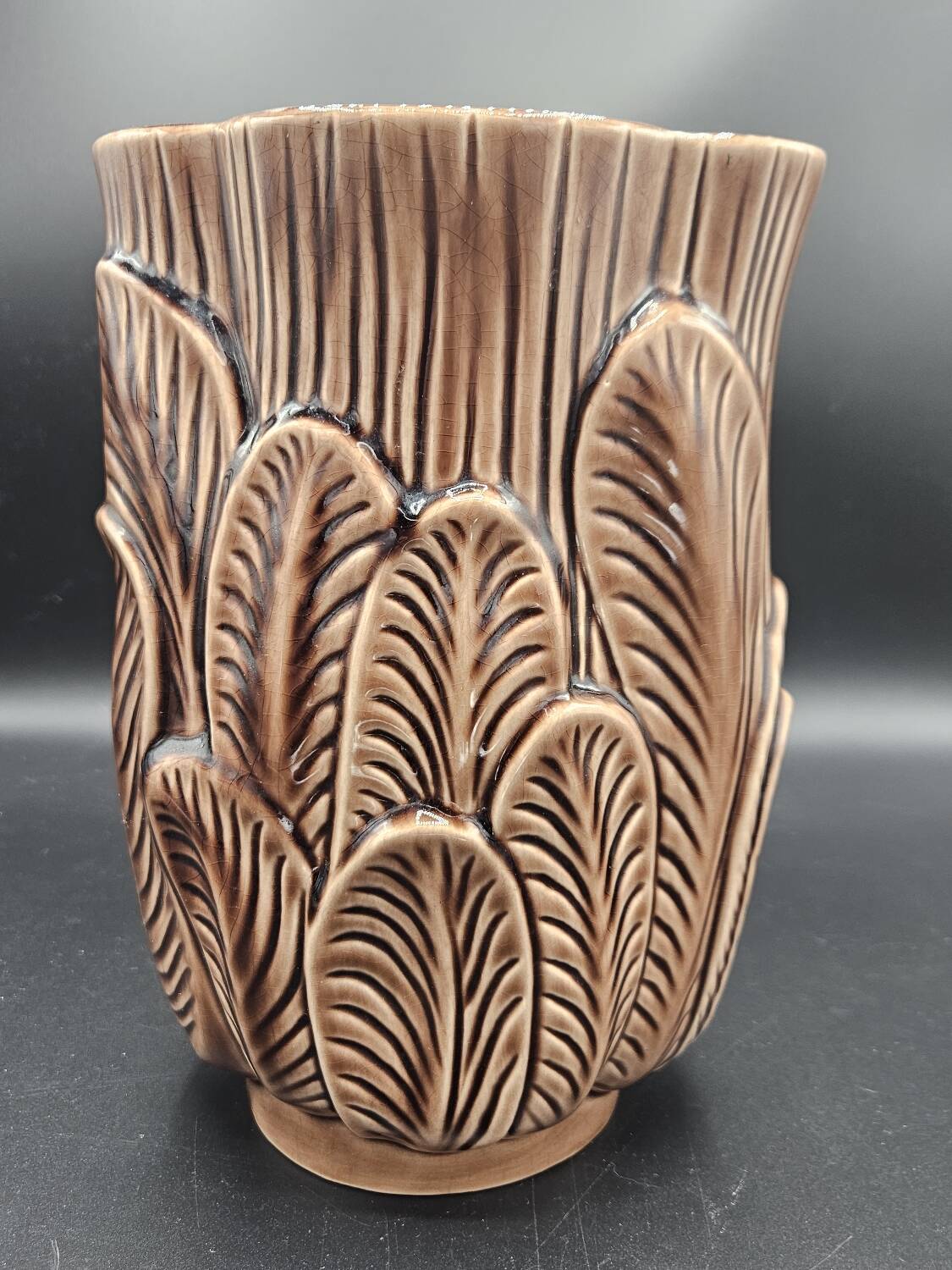 Large Art Deco Earthenware Vase Made in France 1950