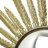 Mid Century Copper Plated Metal Sun Mirror Deknudt Convex 55cm