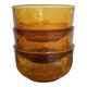 3 "Lever" brand bowls, amber textured