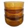 3 "Lever" brand bowls, amber textured