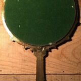 Antique mirror facing round hand in bronze 23cm