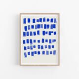 Abstract blue giclee print, 50x70cm