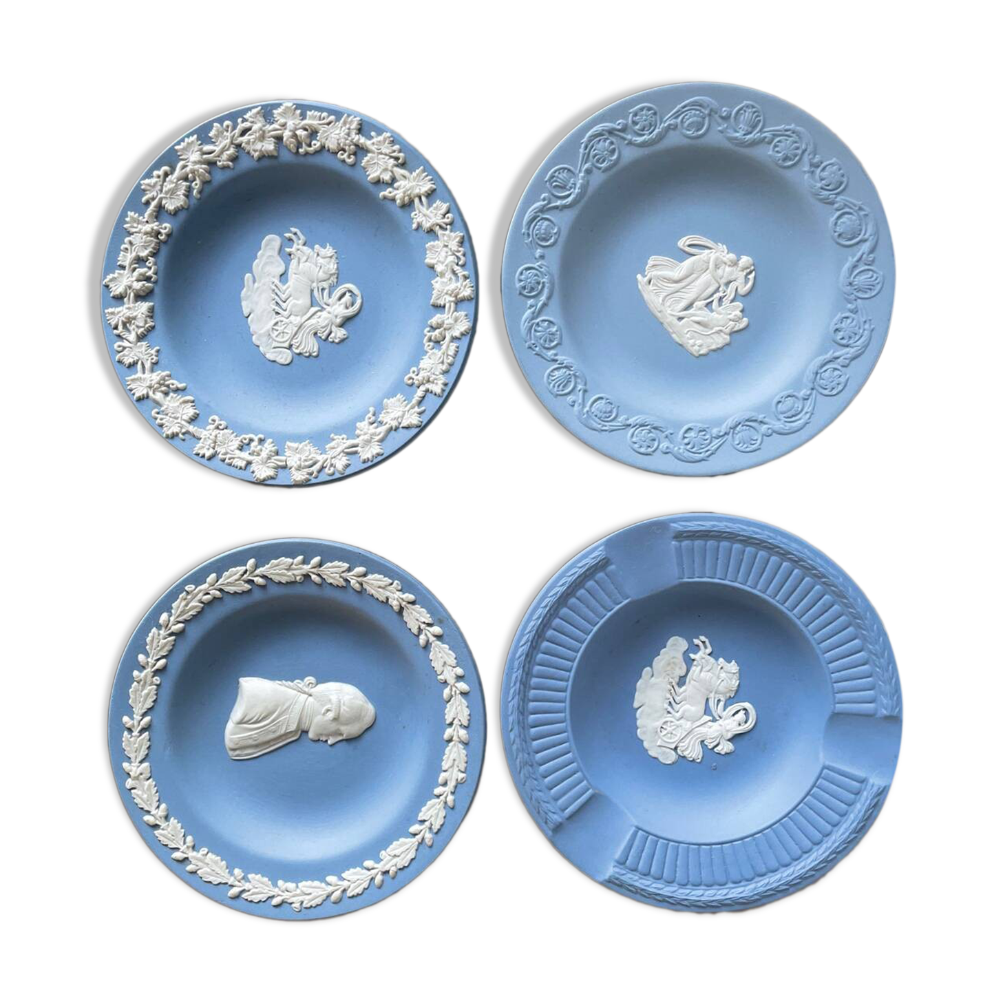 Lot of 4 Wedgwood BLUE Jasperware vintage