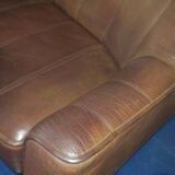 De Sede DS44 buffalo leather 3-seater sofa, 1970s