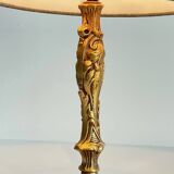 Chic bronze lamp with vintage gold patina