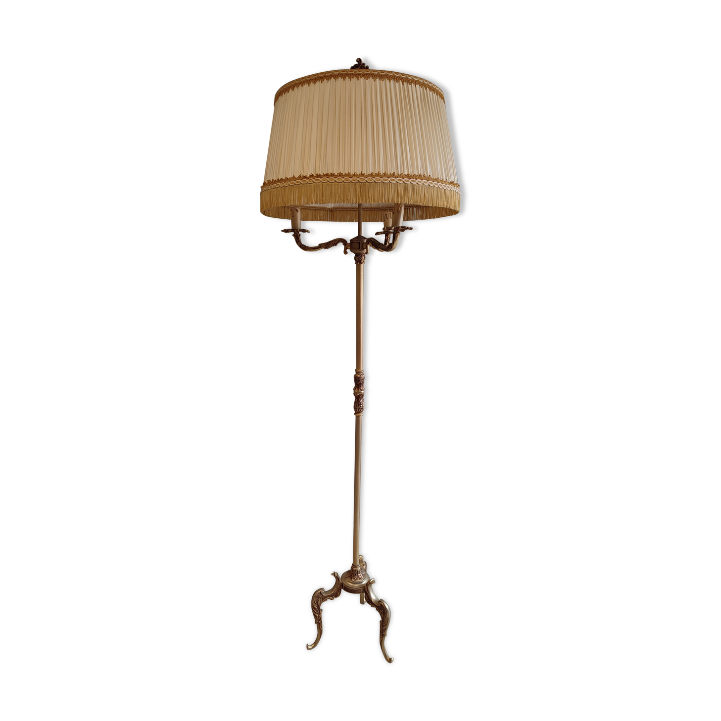 Brass and bronze floor lamp three arms