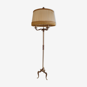 Brass and bronze floor lamp three arms
