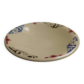 Badonviller art deco beige floral dish