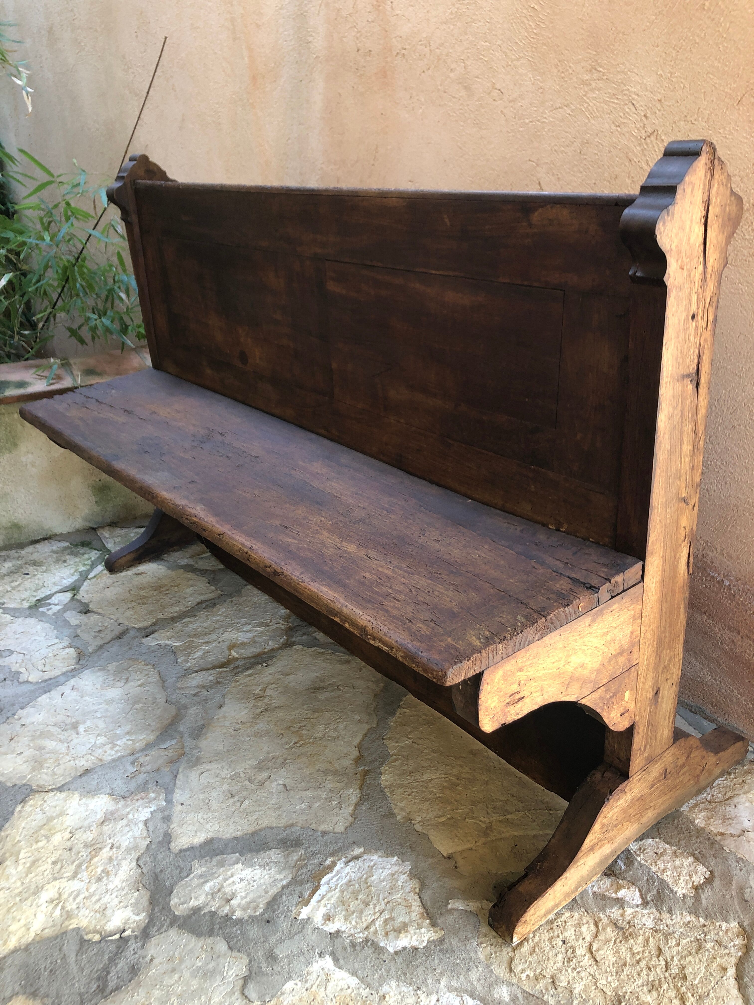Church bench in solid wood