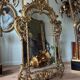 Miroir de style Louis XV en bois doré d’époque Napoléon III