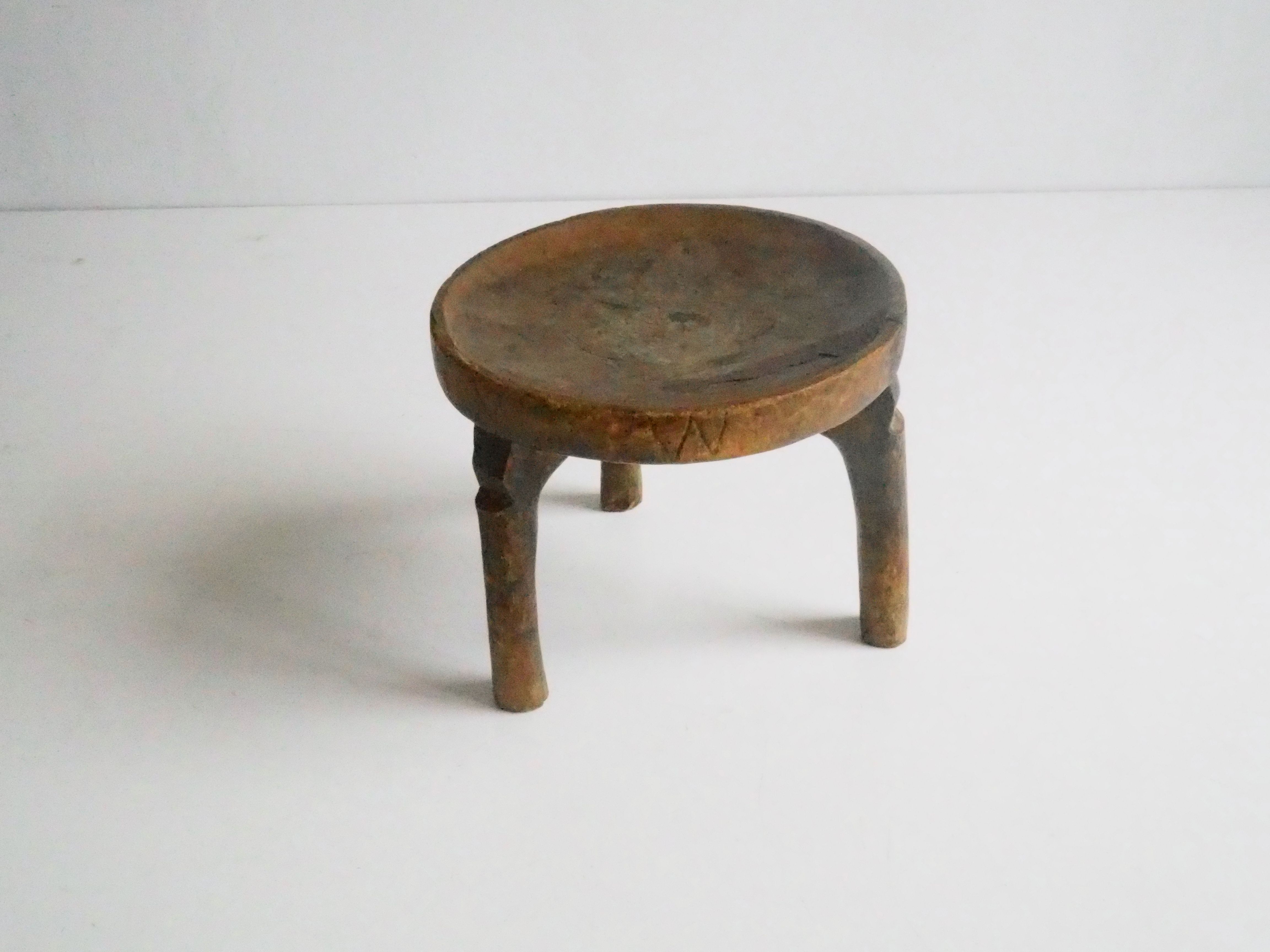 Wa-Hehe tribal carved tripod stool, Tanzania 1950s