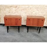 Pair of teak bedside tables