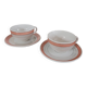 Set of 2 cups with saucers Luneville