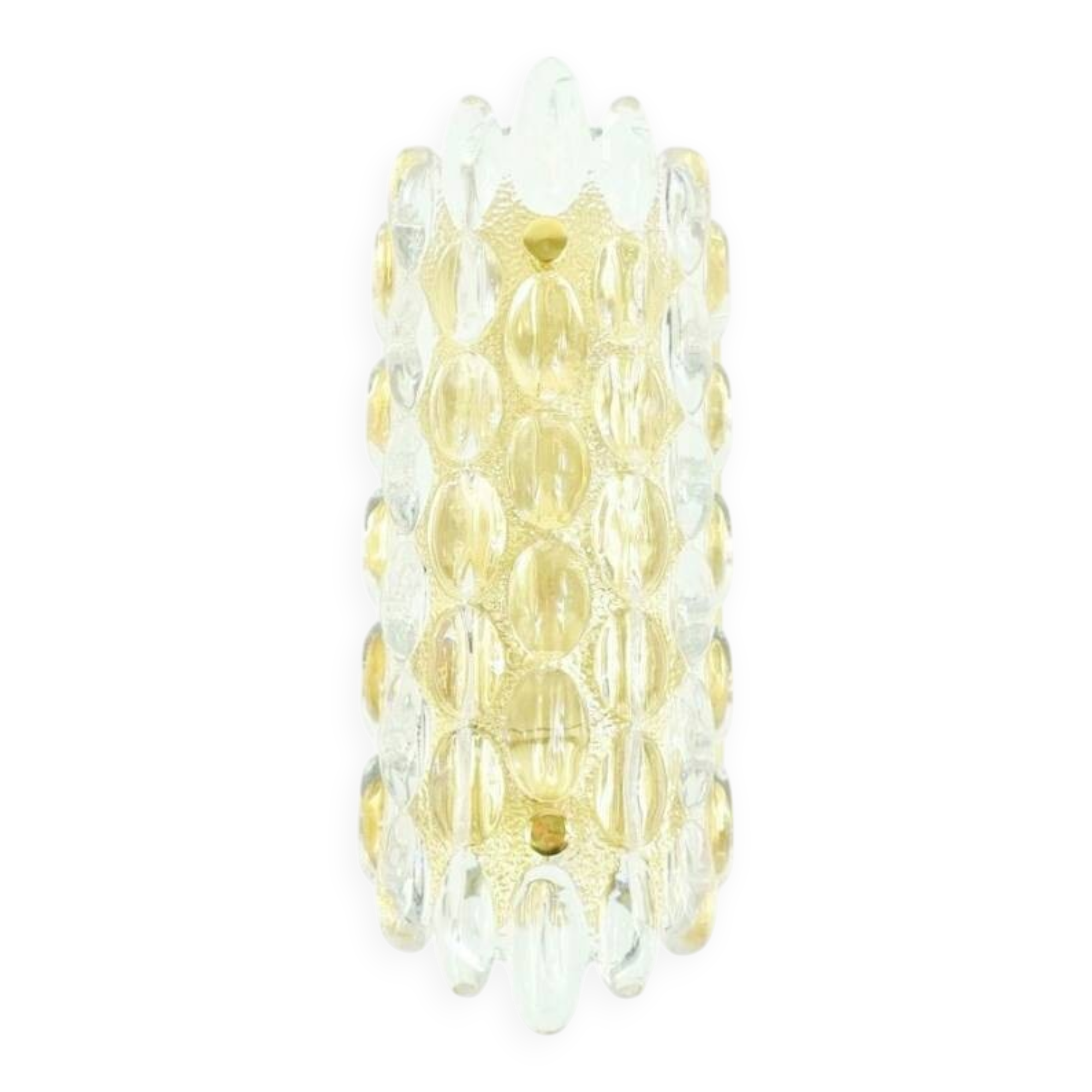 Mid Century Scandinavian Glass & Brass Wall Light by C. Fagerlund, 1960s