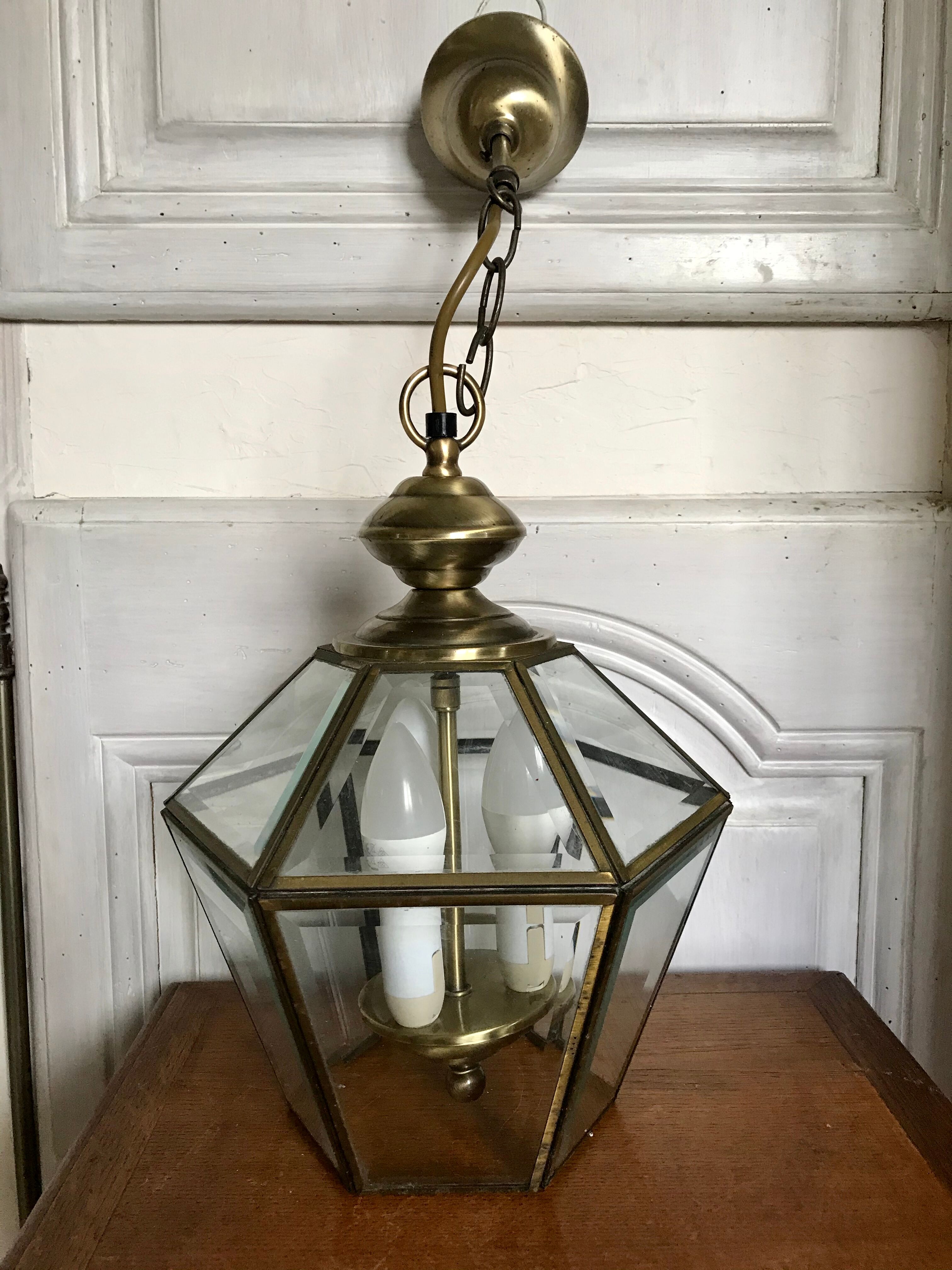 Vintage brass vestibule lantern