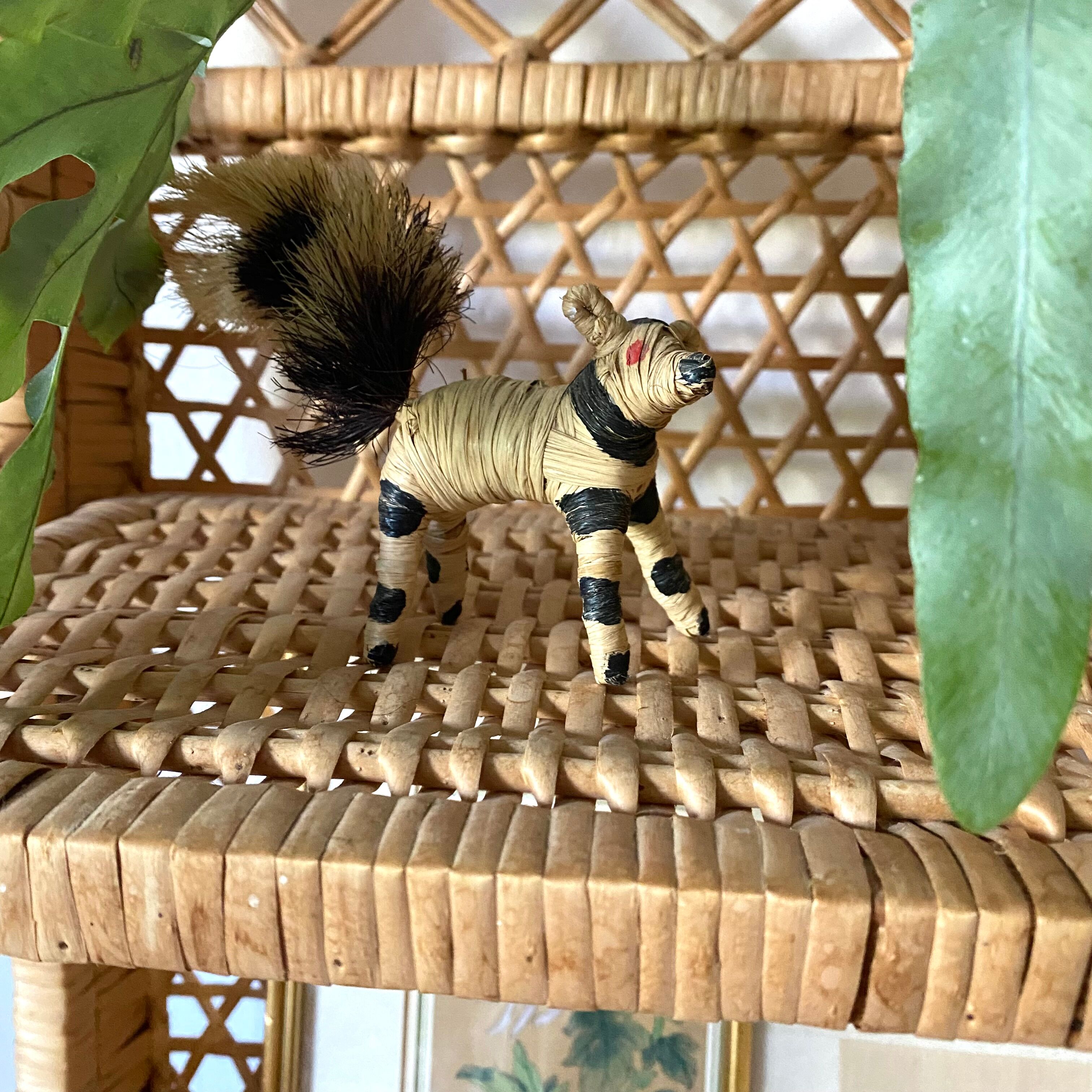 Vintage rattan shelf